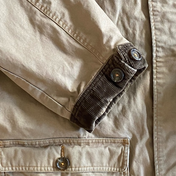 Vtg Harbor Bay 2XLT Tan Brown Corduroy Pocket Barn Chore Flannel Lined Jacket - Picture 7 of 12